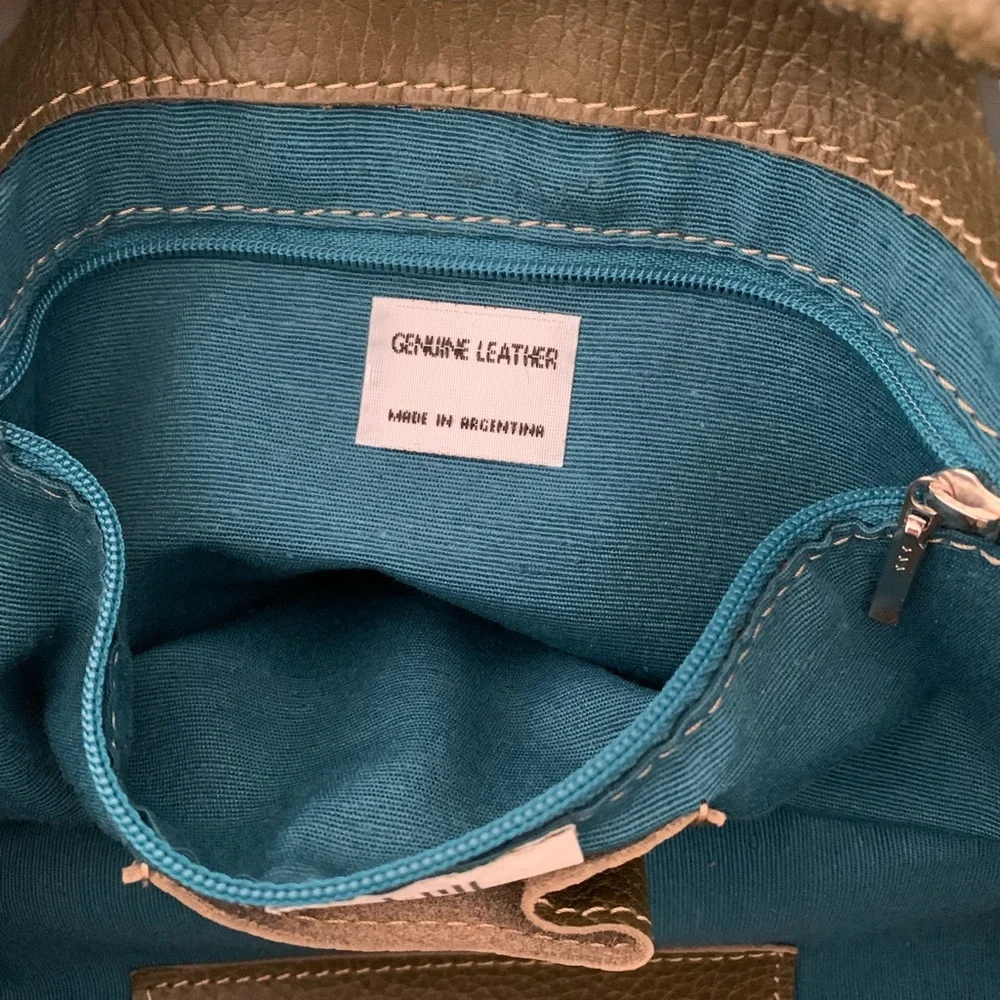 J. Jill Genuine Leather and Suede Olive Shoulder Bag - Picture 4 of 5